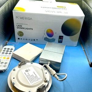 7 Pack Black Smart Recessed Lighting 4 Inch, Ultra-Thin 4 Inch LED Recessed